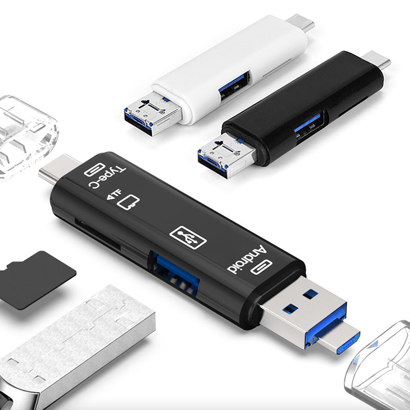5 i 1 Micro SD kortleser med 32 GB SD-kort Skanto