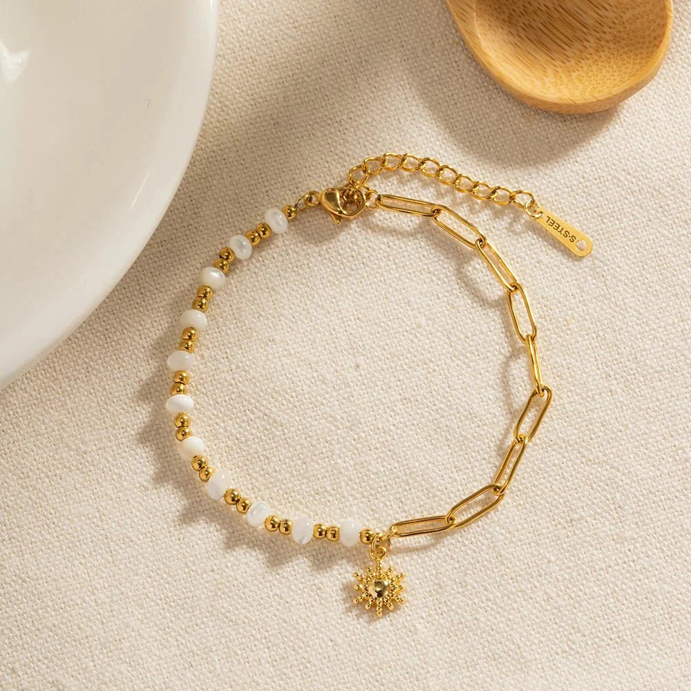 Skanto | Golden Paperclip Boho Solarmbånd