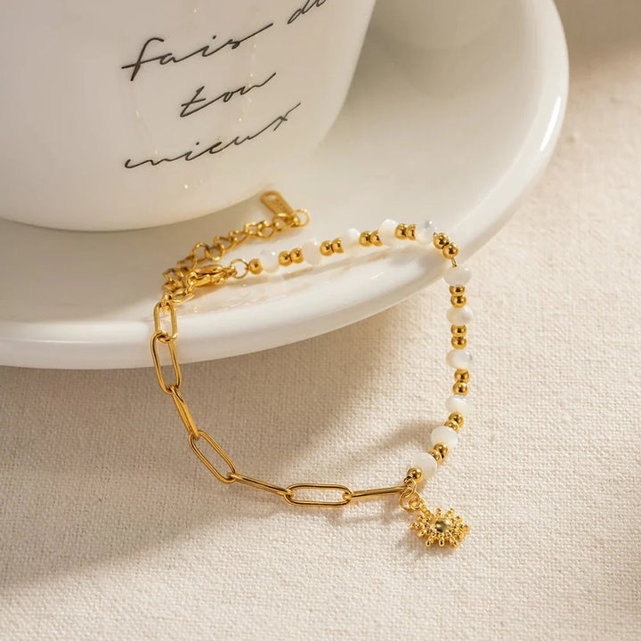 Skanto | Golden Paperclip Boho Solarmbånd