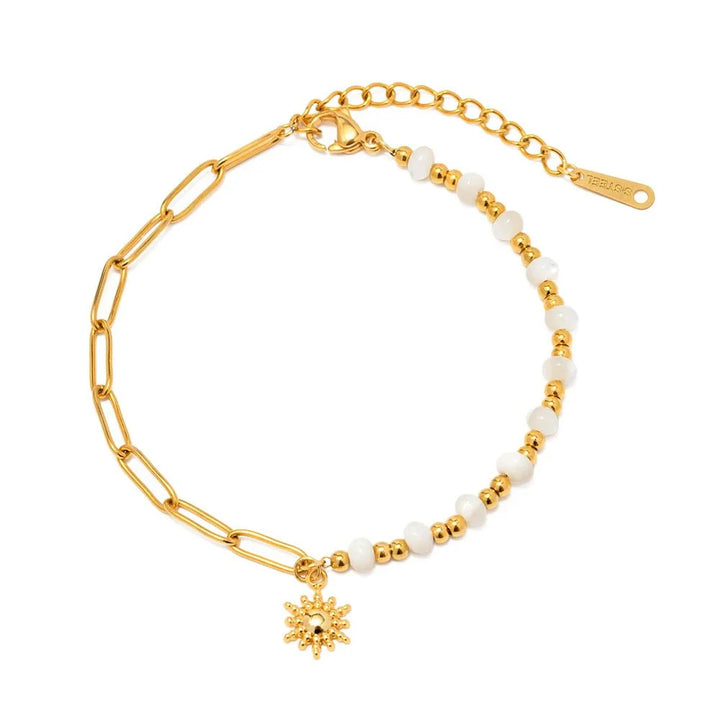 Skanto | Golden Paperclip Boho Solarmbånd