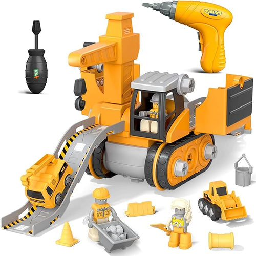 Skanto | LittleBuilder – Bygge lastebil, gravemaskin og kran leke sett for barn