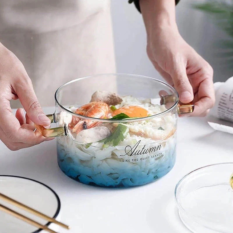 Gradient Farge Glass Kjele Pot Med Lokke Varmebestandig Kasserolle | Skanto