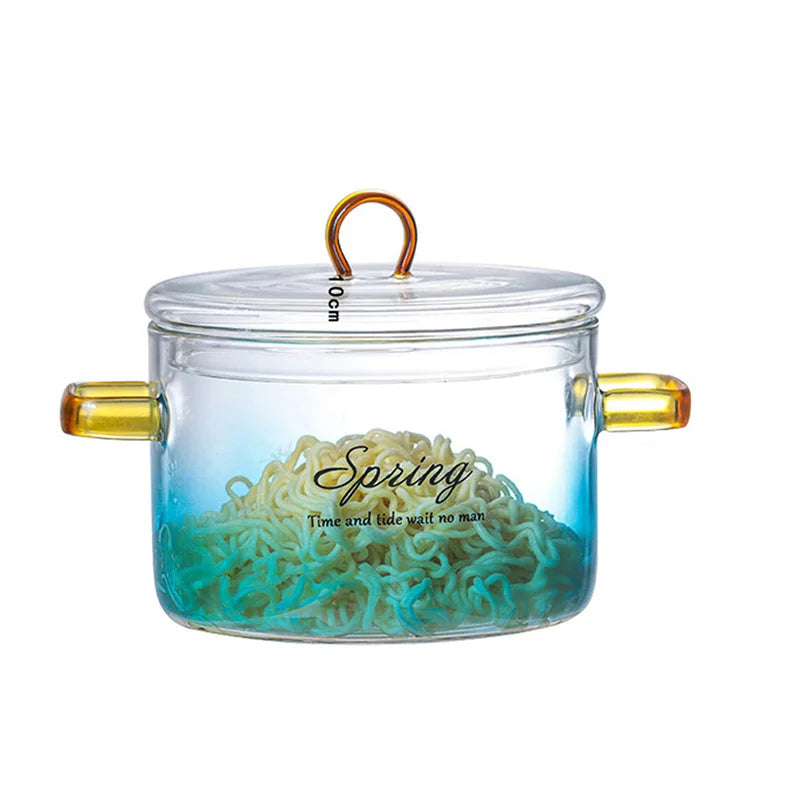 Gradient Farge Glass Kjele Pot Med Lokke Varmebestandig Kasserolle | Skanto