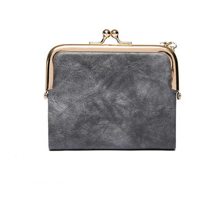 Skanto | Lommebok Veske | Vintage Kiss Lock Lite PU Skinn