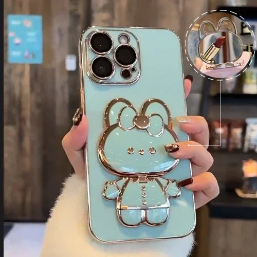 Skanto | 3D Kanin Koreansk Stil Speil iPhone Etui