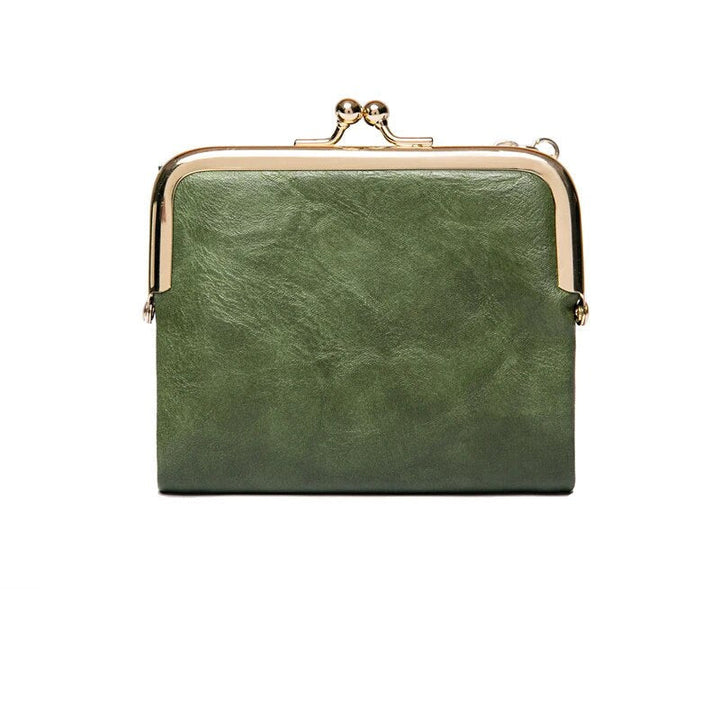 Skanto | Lommebok Veske | Vintage Kiss Lock Lite PU Skinn