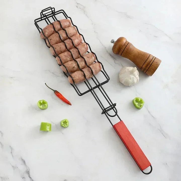 Grillkurv Rustfritt Stål BBQ Verktøy Grillrack for Pølse | Skanto