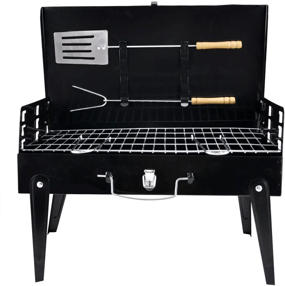 Skanto | Grillmate Fold – Sammenleggbart stål kofferthusgrill for hage, camping og utendørs BBQ