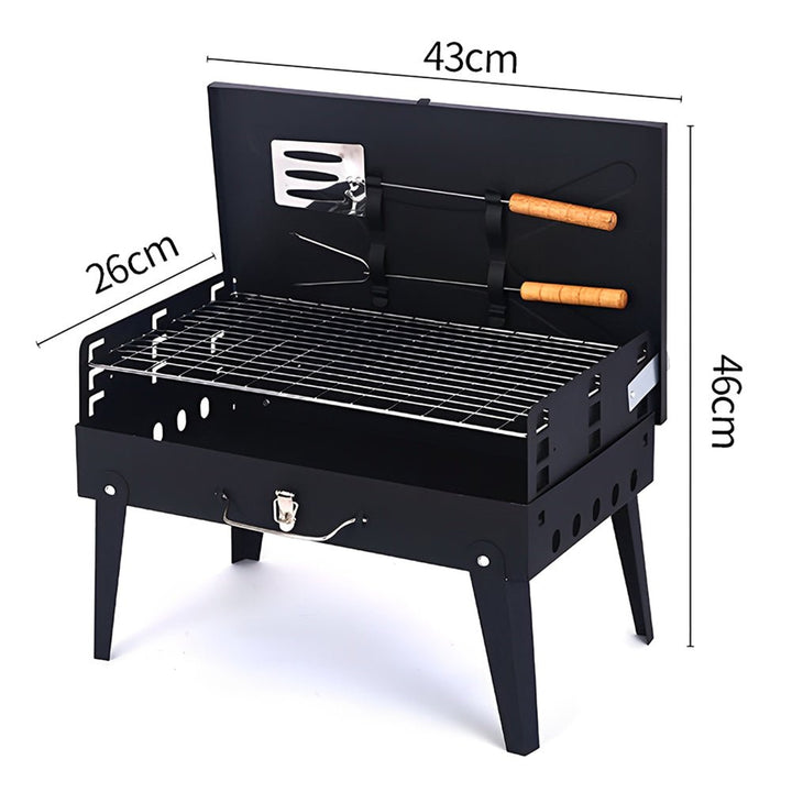 Skanto | Grillmate Fold – Sammenleggbart stål kofferthusgrill for hage, camping og utendørs BBQ