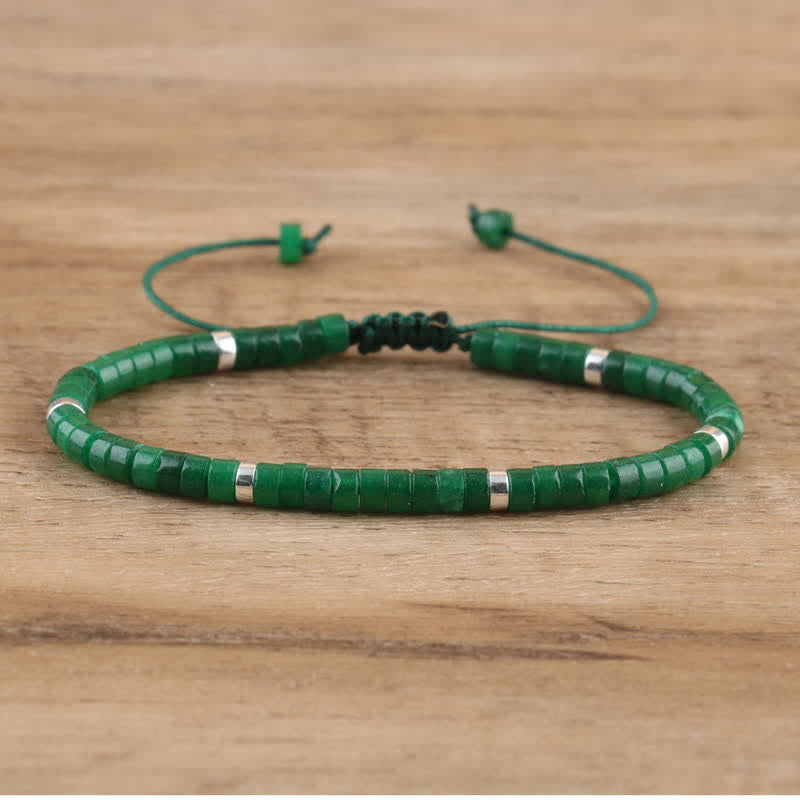 Skanto | Flettet armbånd med 2,4 mm naturstein ruller – Seraphina