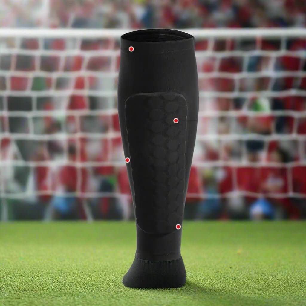 Skanto | VigorShield X Skinner | Honningkombinasjonsteknologi & Kompresjon | Lett Fotballbeskyttere for Trening & Konkurranse