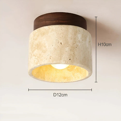 Rustikk Travertin Taklampe - TravaGlow | Skanto