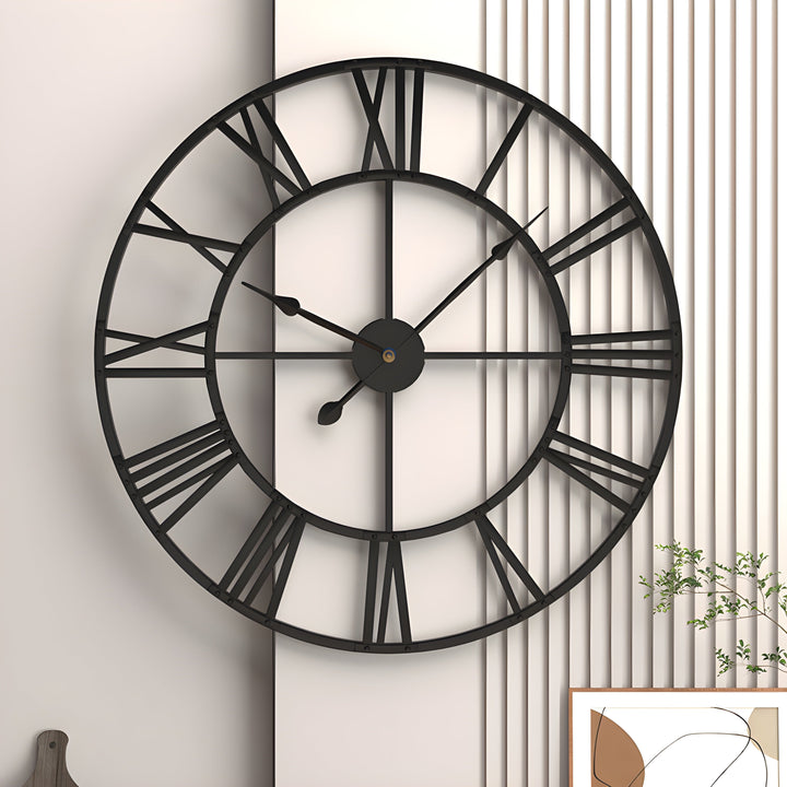 Romerske tall Jern Kunst Hengeklokke Stille Design | Skanto