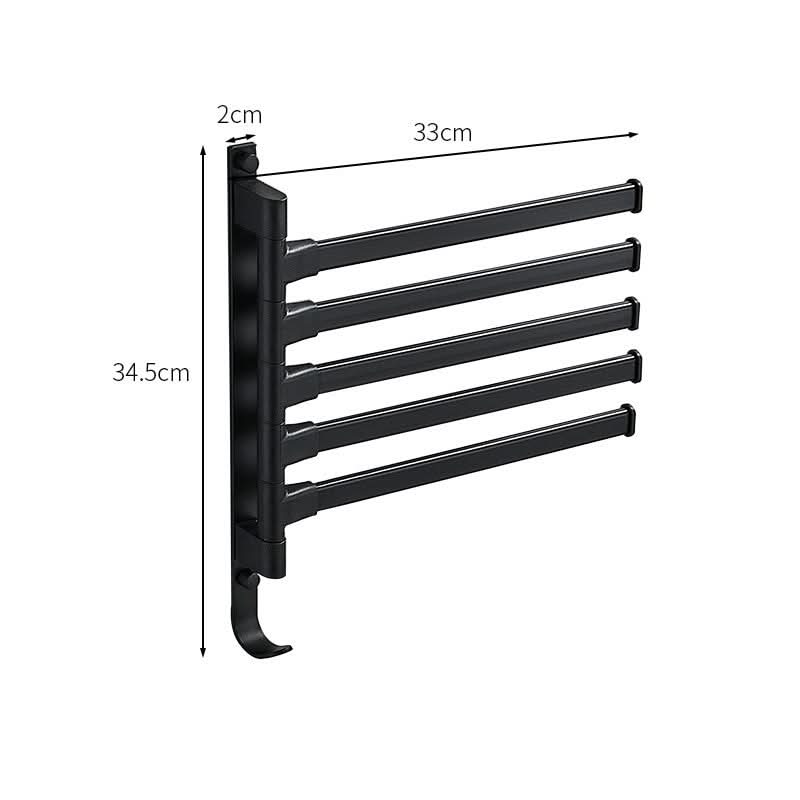 Skanto | TidyRack 5-armet håndkleorganisator – Plassbesparende håndkleholder i matt svart