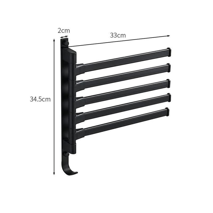 Skanto | TidyRack 5-armet håndkleorganisator – Plassbesparende håndkleholder i matt svart