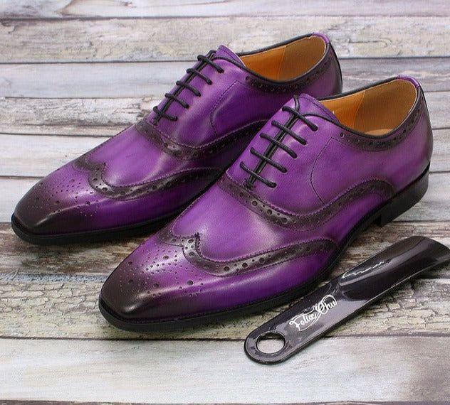Skanto | Håndlaget Herre Oxford Sko Lær Brogue Dress Klassisk Forretningsformelle Sko