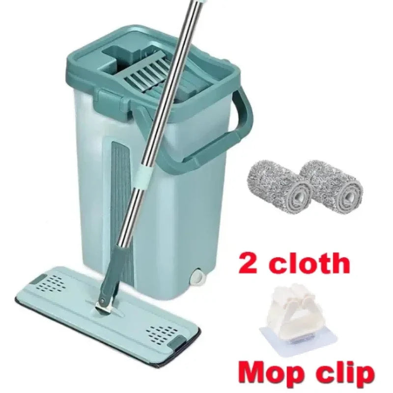 Skanto | Håndfri Flat Mopp med bøtte - FlexiMop