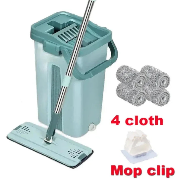 Skanto | Håndfri Flat Mopp med bøtte - FlexiMop