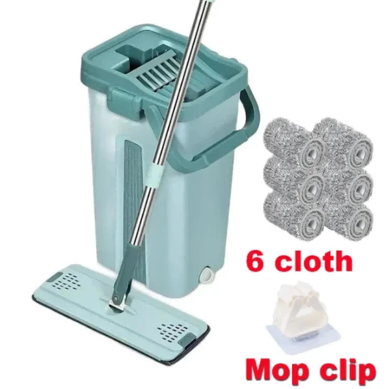 Skanto | Håndfri Flat Mopp med bøtte - FlexiMop