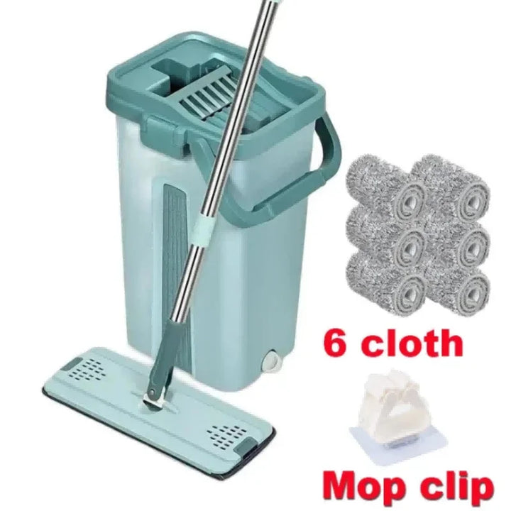 Skanto | Håndfri Flat Mopp med bøtte - FlexiMop
