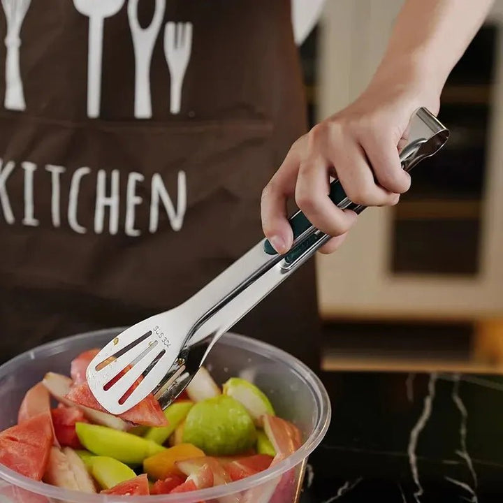 Skanto | HandyTongs – Rutsjefrie rustfritt stål tang for kjøtt, salat og brød