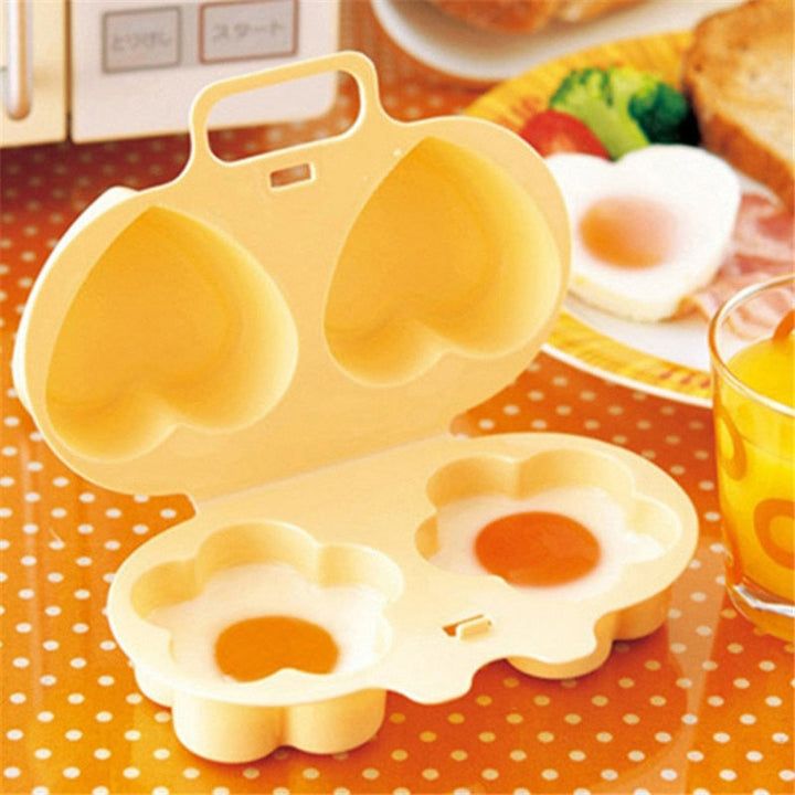 Hjerte- og Blomsterformet Egg Dampkjele Matlagingsform Egg Pocher Gadget | Skanto