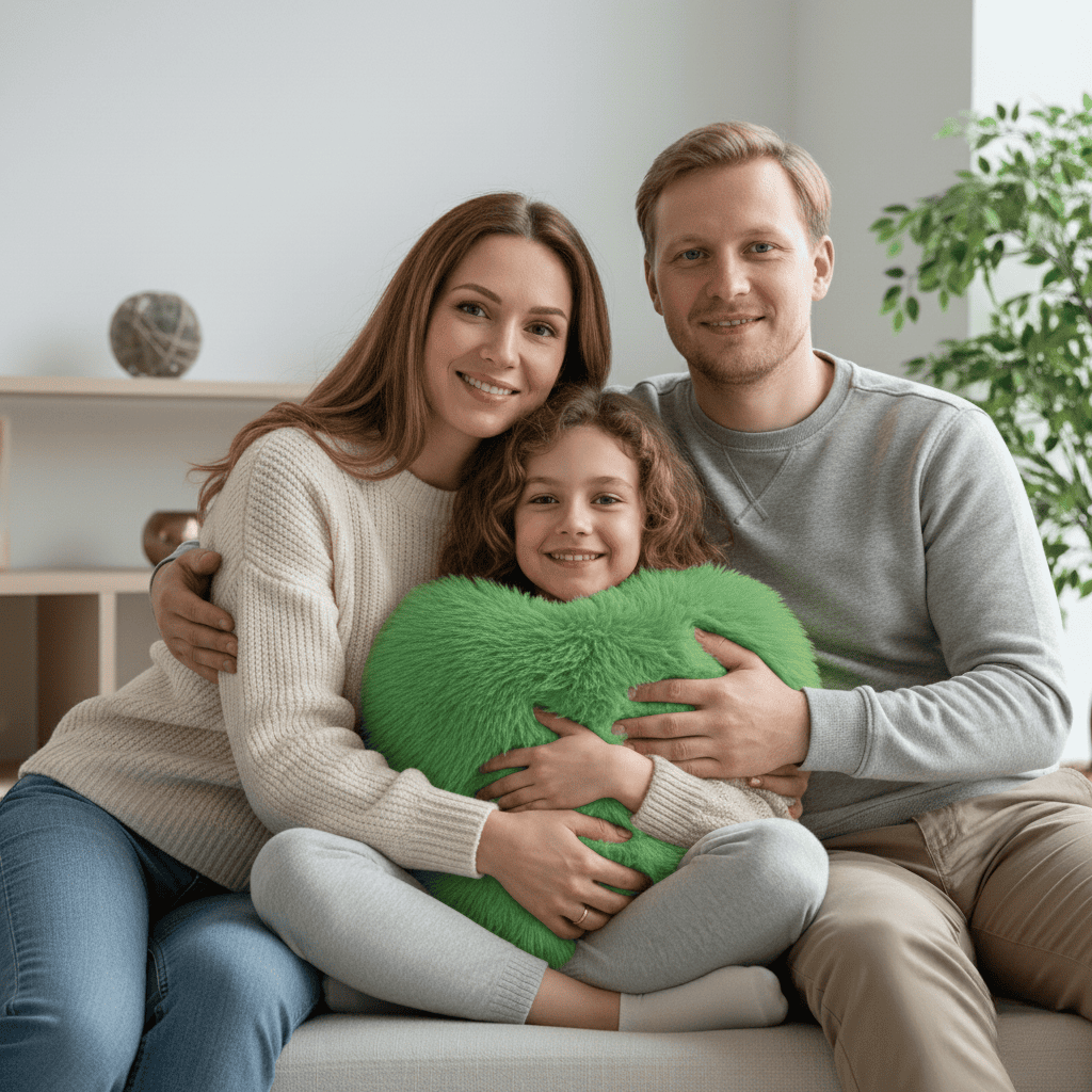 Skanto | HEARTLUX – Myk Faux Fur Hjertepute for Moderne Hjem Dekor