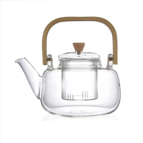 Varmebestandig glass tekanne med beholder keramisk tekanneholder base | Skanto