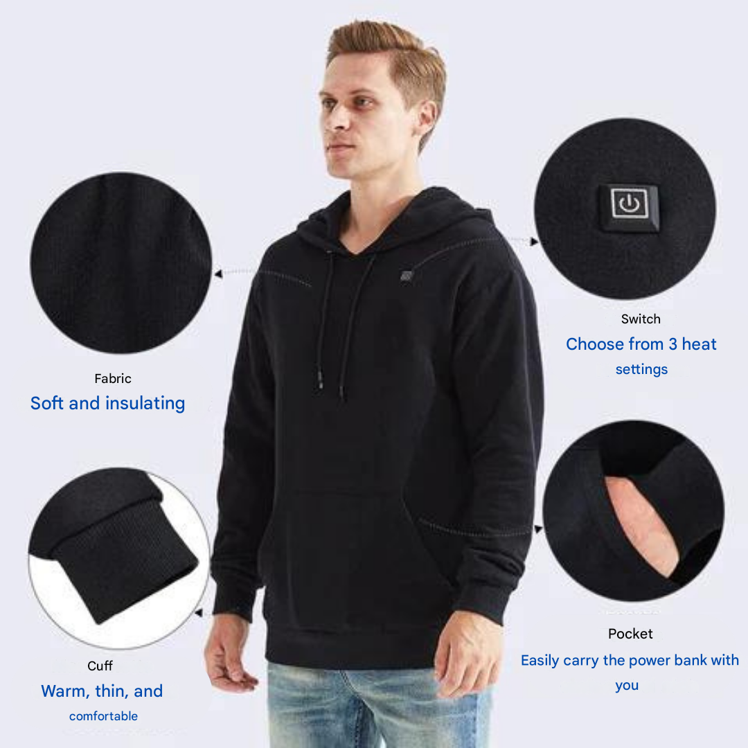 Skanto | HeatWear Hettegenser – Innovativ oppvarmet hettegenser med justerbar temperatur