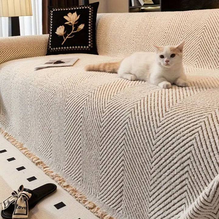 Skanto | Sofa Cover Herringbone Pattern Protective Design