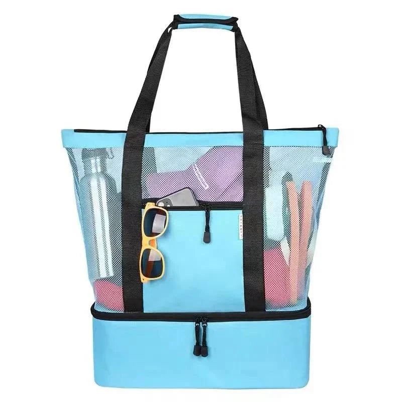 Picknick- und Strandtasche mit großem Fassungsvermögen – wasserdicht, doppellagiges Netzgewebe für Outdoor-Abenteuer