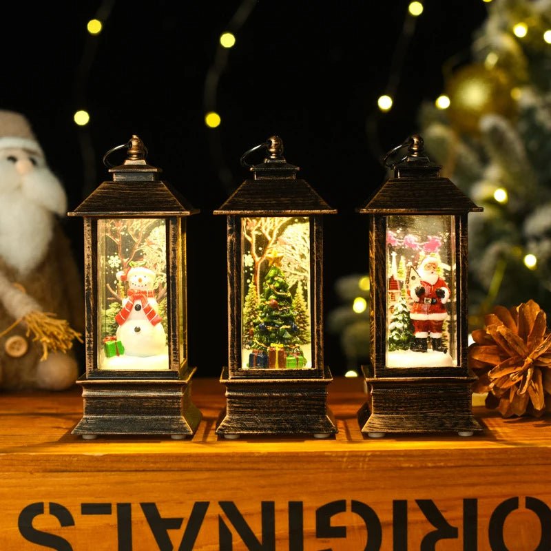 Skanto | Ferie Lantern - Christmas Snow Globe Vintage Lantern Suitable for Party, Wedding, Indoor, Outdoor and Terrace