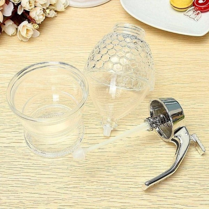 Skanto | Dryppfri honningdispenser med honningkake-design – 200 ml plast