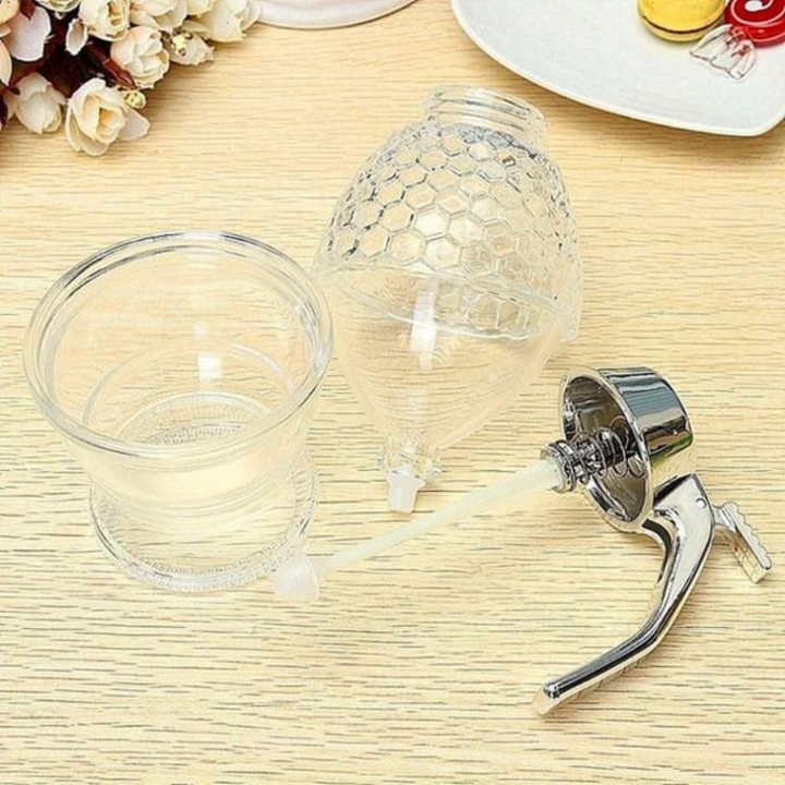 Skanto | Dryppfri honningdispenser med honningkake-design – 200 ml plast