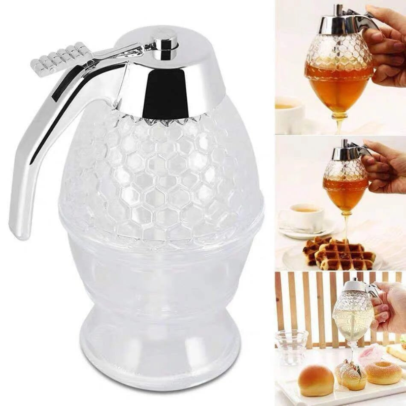 Skanto | Dryppfri honningdispenser med honningkake-design – 200 ml plast
