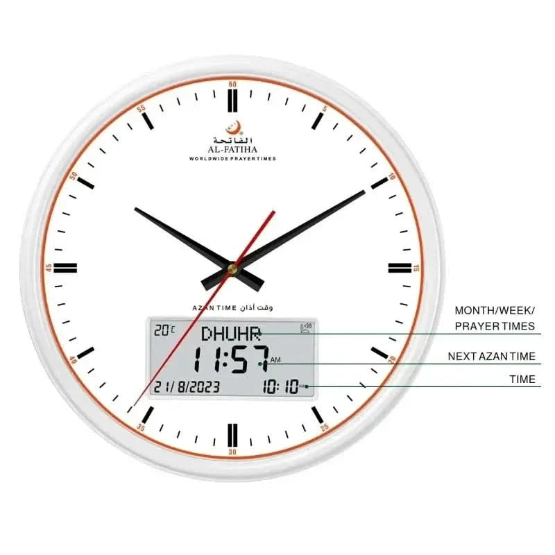 Skanto | PrayTime Smart Veggklokke – Azan & Hijri Kalender med Dual Display