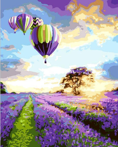 Hot Air Balloon Lavendel Felt - Van-Go Mal- Etter Numer Kit | Skanto