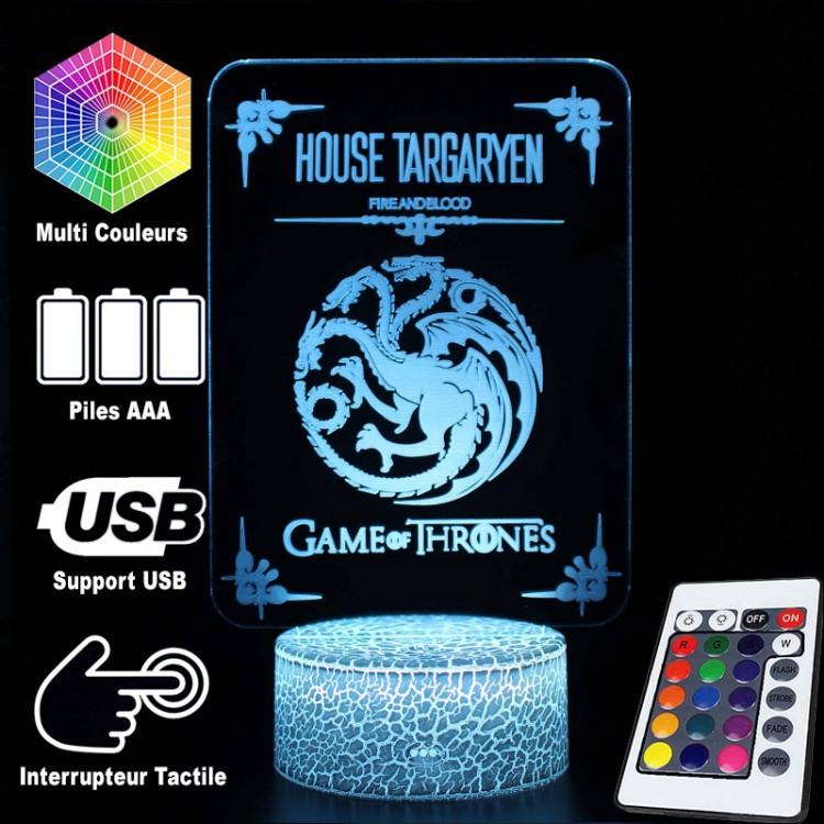 Skanto | 3D Lampe Game Of Thrones Hus Targaryen