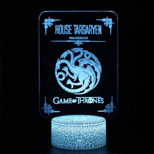 Skanto | 3D Lampe Game Of Thrones Hus Targaryen