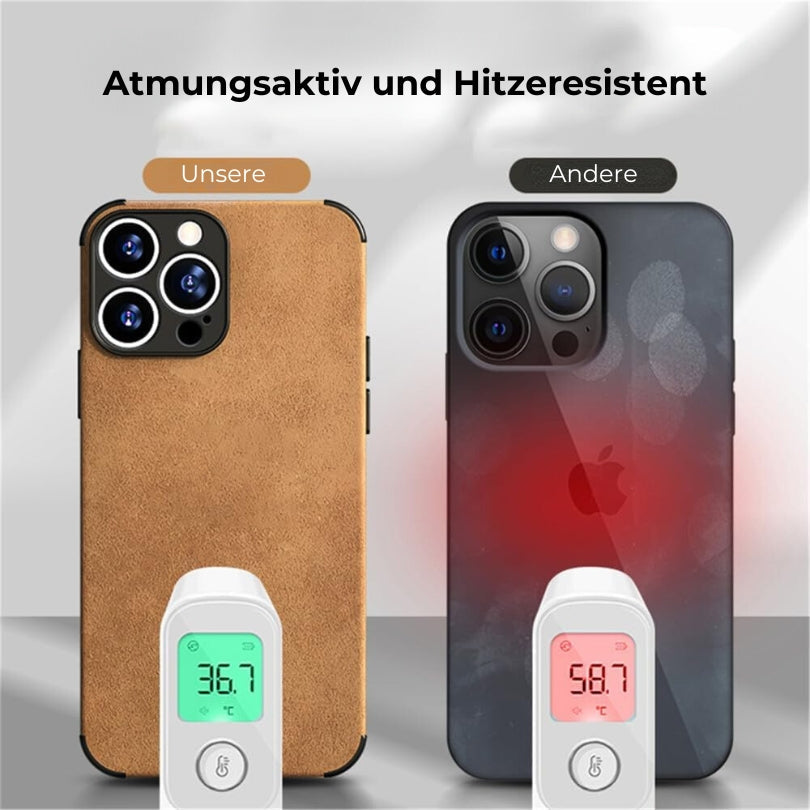 Skanto | Alcantara-look iPhone Deksel – Elegant beskyttelse for enheten din