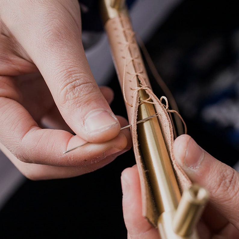 Norvo | Messing Solid Lær Håndlagde Kabinett Håndtak Skuffinnsatser