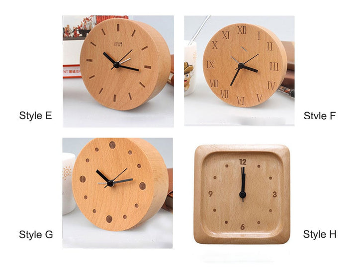 Skanto | Bøk Øks Spise Klokke Liten, Ingen Skjerm Minimalistisk Skrivebord Klokke, Kveldsbord Klokke, Gave til Ham