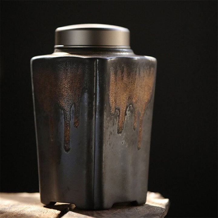 Vintage keramisk te- og kaffelagerbeholder – 900ml lufttett beholder | Skanto