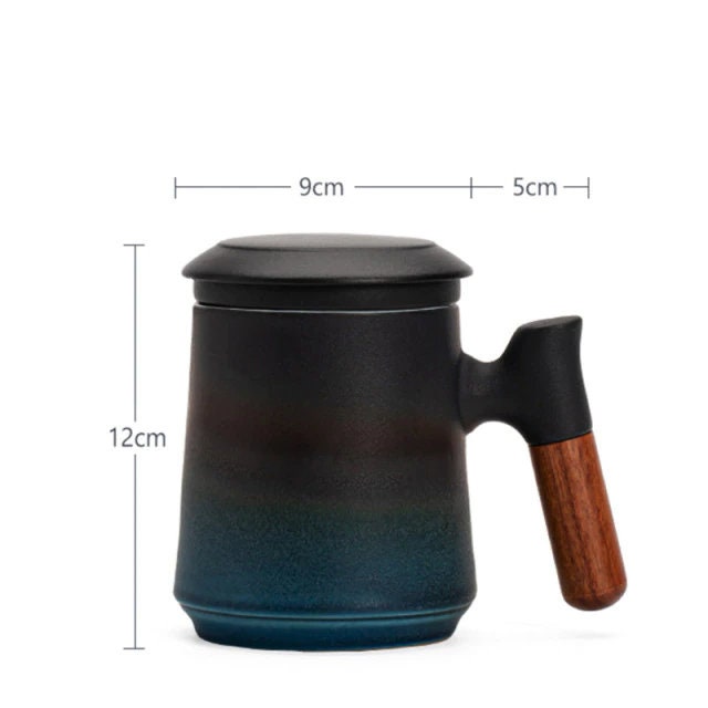 Norvo | Japansk keramisk tekoppsett med tesil og lokk, håndlaget