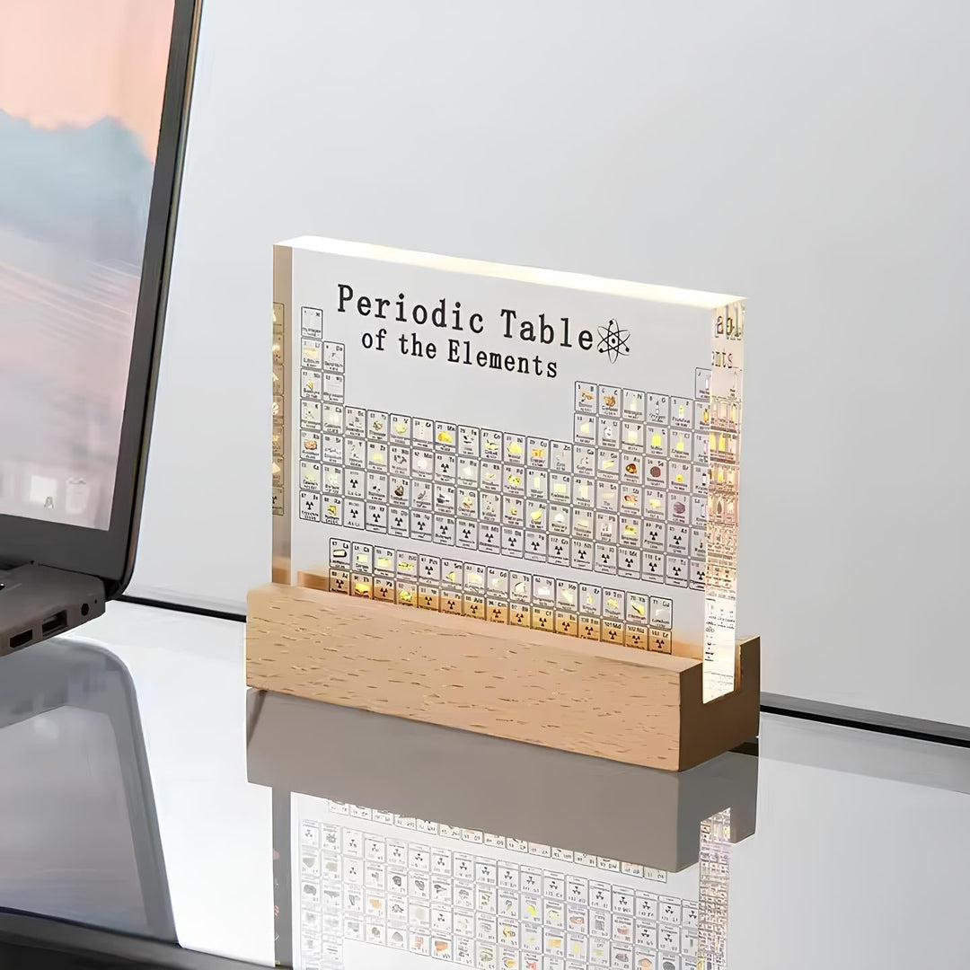 Skanto | Opplyst Periodiske Tabell med Ekte Elementer - Elementa
