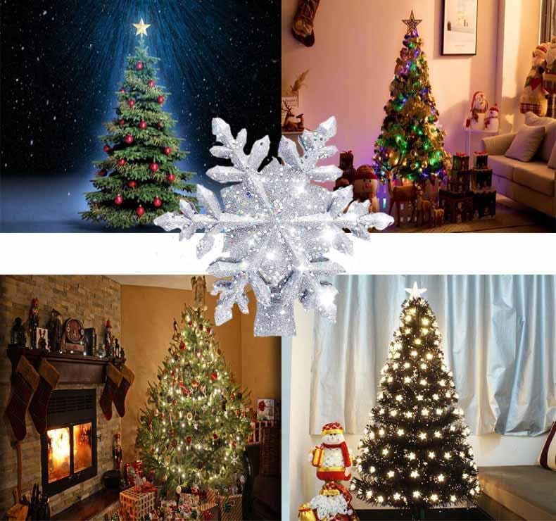 Skanto | LED Snøflake Juletreetopp | Magisk Lys og Roterende Effekt | PVC