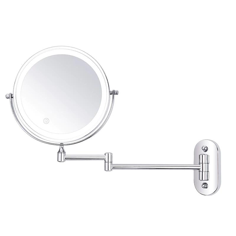 LED-Wandspiegel med Chromrahmen og Vergrößerungsglass