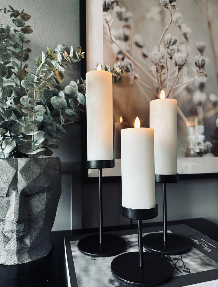 Skanto | Lysestaker Minimalistisk Metall Pedestal Sett