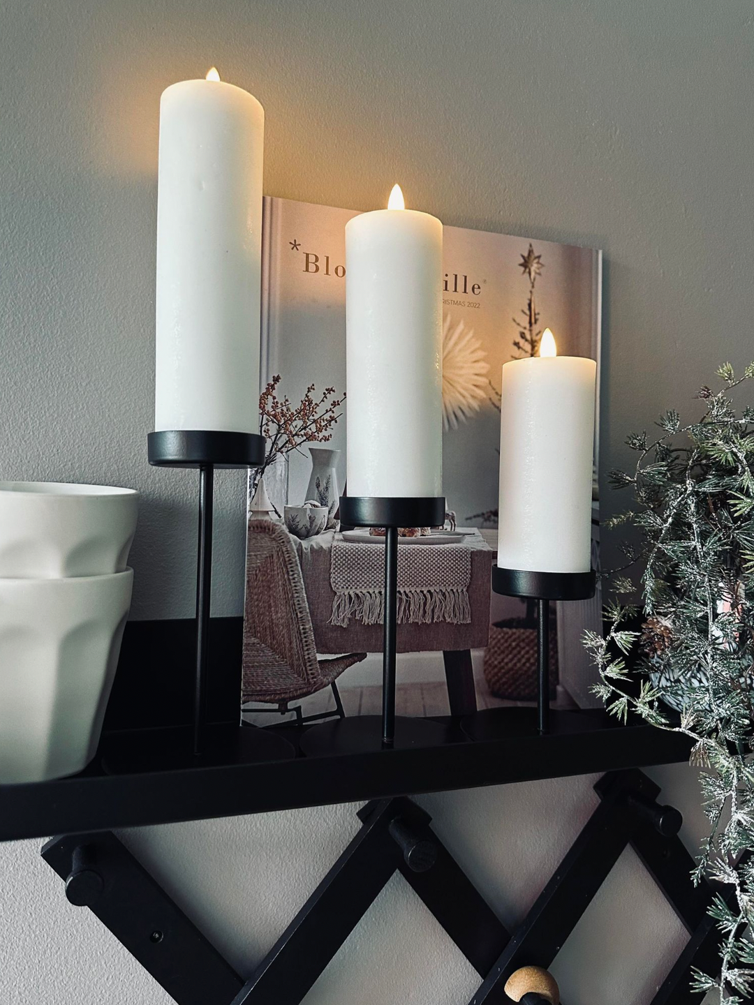 Skanto | Lysestaker Minimalistisk Metall Pedestal Sett