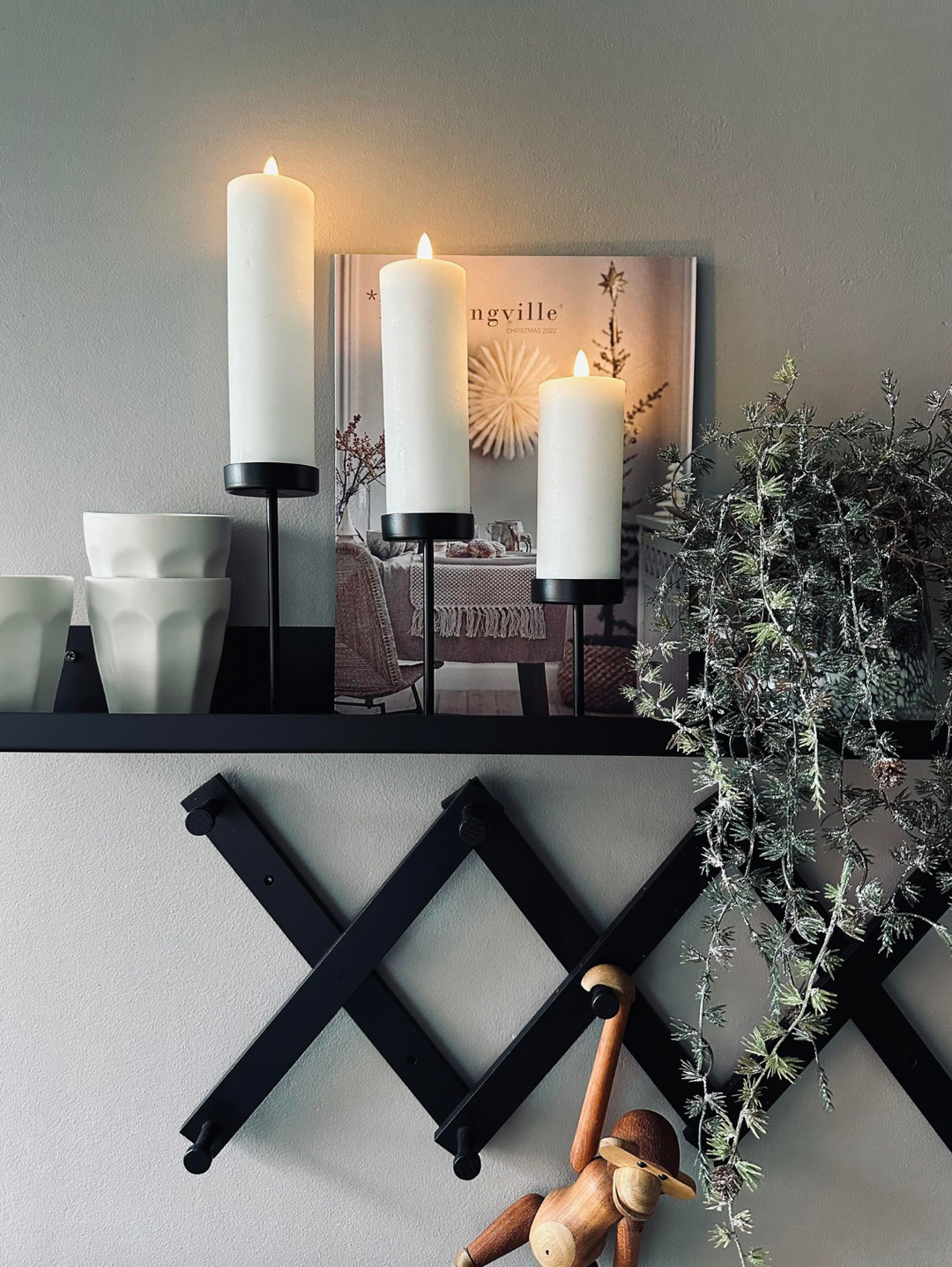 Skanto | Lysestaker Minimalistisk Metall Pedestal Sett